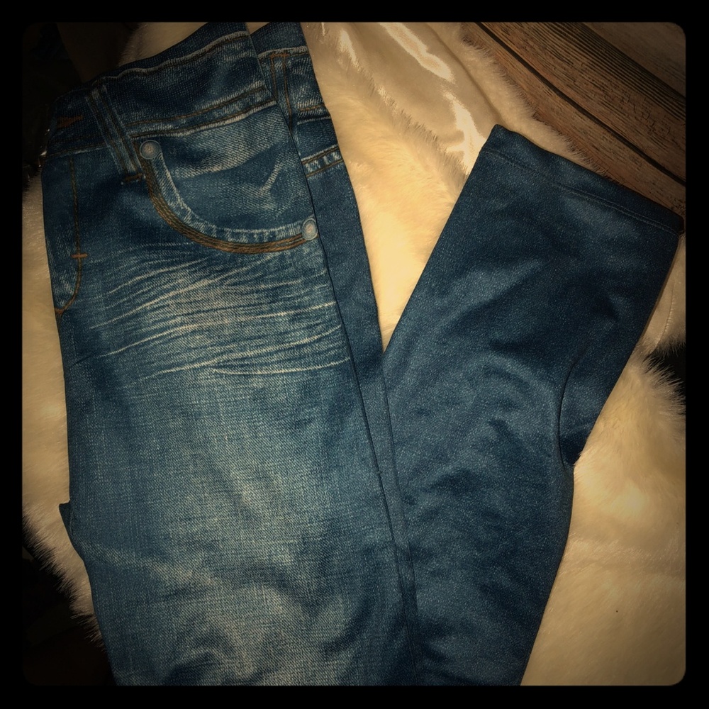 NWT West Loop Faux Denim Leggings